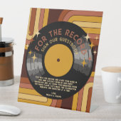 Retro 70's Rainbow Vinyl Record Bruiloft Gastenboe Reclamebord Met Voetstuk (Insitu)