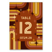 Retro 70's Regenboog Bruiloft Kaart (Achterkant)