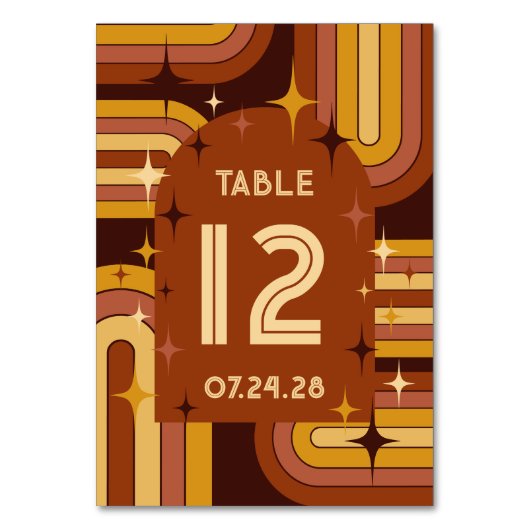 Retro 70's Regenboog Bruiloft Kaart (Achterkant)