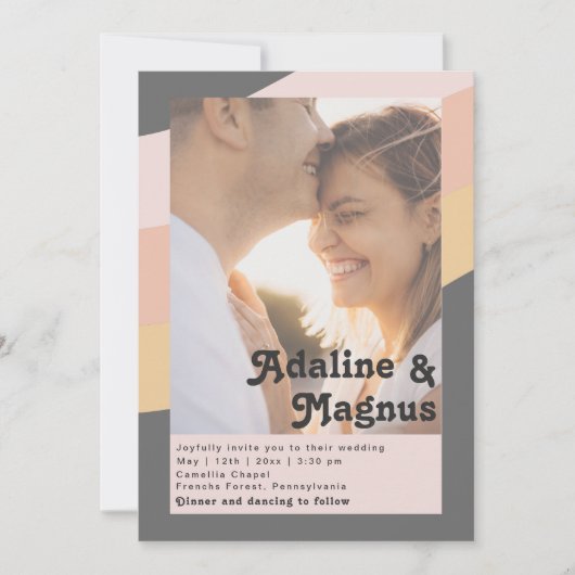 Retro 70's Regenboog Donkere Casual Vervagende Fot Kaart (Voorkant)