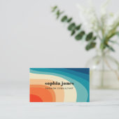 Retro  70s Regenboog Visitekaartje (Staand voorkant)