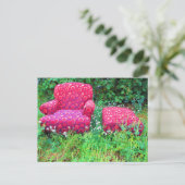 Retro 70s Rode cirkels Verlaten stoelenset Briefkaart (Staand voorkant)