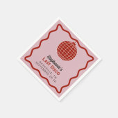 Retro 70s Rood en Roze Laatste Disco Bachelorette Servet (Hoek)