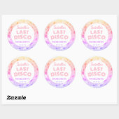 Retro 70s Roze Disco Bal Bachelorette Party Ronde Sticker (Vel)