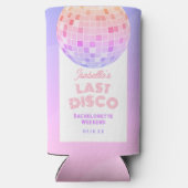 Retro 70s Roze Disco Bal Bachelorette Weekend Seltzer Blikjeskoeler (Achterkant)