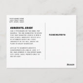 Retro 70s Roze Foto Afstuderen Briefkaart (Achterkant)