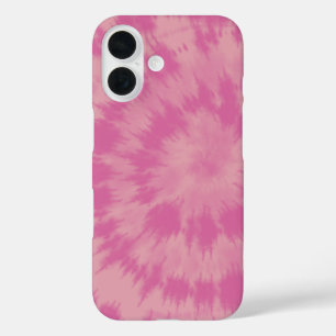 Retro 70s roze Hippie Tie Dye Abstract ontwerp iPhone 16 Hoesje