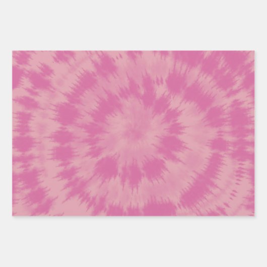Retro 70s roze Hippie Tie Dye Abstract ontwerp Inpakpapier Vel (Voorkant 3)