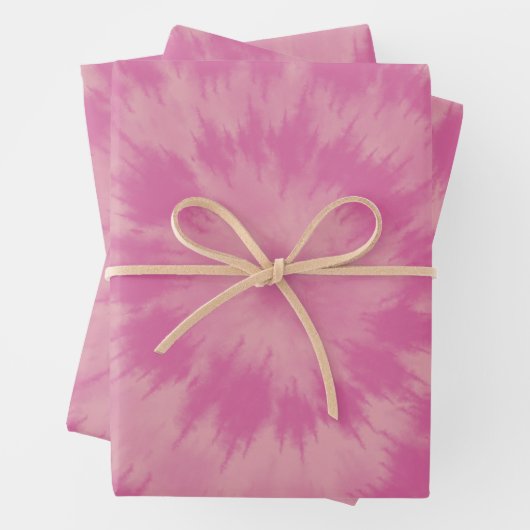 Retro 70s roze Hippie Tie Dye Abstract ontwerp Inpakpapier Vel (In situ)