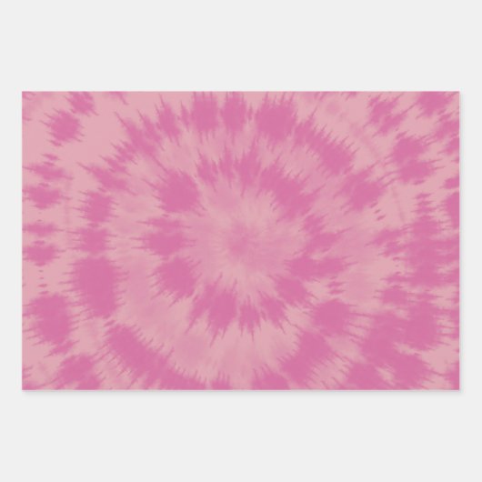 Retro 70s roze Hippie Tie Dye Abstract ontwerp Inpakpapier Vel (Voorkant)