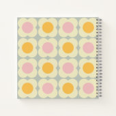 Retro 70s Scandi Flowers - Pink and Yellow on Gray Notitieboek (Achterkant)