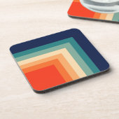 Retro 70s Sierkussen kleurenpalet Bier Onderzetter (Linkerzijde)