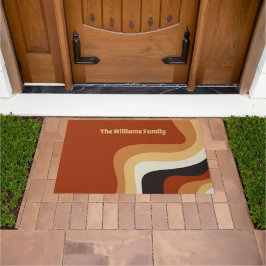 Retro 70s Sinaasappel Gepersonaliseerde Hippie Hom Deurmat