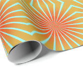 Retro 70s Sinaasappel Sunburst Wrapping Papier (Rol Hoek)