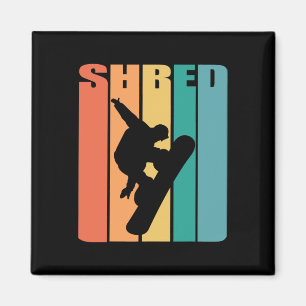 Retro 70s Snowboard Shirt Snowboarding Air Magneet