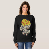 Retro 70s Softball Mom Cute Player Mama Team Sport Trui (Voorkant volledig)
