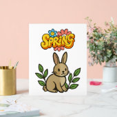 Retro 70s Spring Bunny Graphic Design Acryl Bord (Huwelijk)