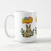 Retro 70s Spring Bunny Graphic Design Koffiemok (Links)