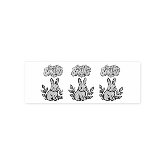 Retro 70s Spring Bunny Graphic Design Zelfinktende Stempel (Design)