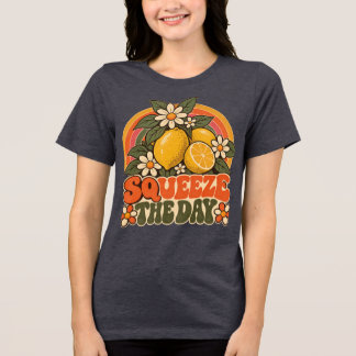 Retro 70s Squeeze The Day Citroen Grafische T-Shir Tri-Blend Shirt