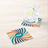 Retro 70s Starburst Monogram Kartonnen Onderzetters (Insitu)