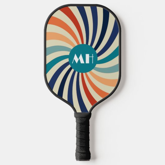 Retro 70s Starburst Monogram Pickleball Paddle (Voorkant)