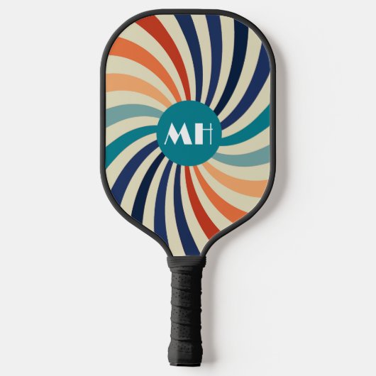 Retro 70s Starburst Monogram Pickleball Paddle (Achterkant)