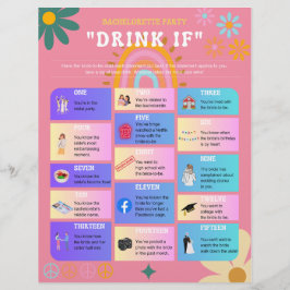 Retro 70's stijl Bachelorette Party Drink Als spel