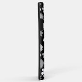 Retro 70s Stijl Bloem Monochroom Groot Patroon Case-Mate iPhone Case (Achterkant/rechts)