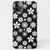 Retro 70s Stijl Bloem Monochroom Groot Patroon Case-Mate iPhone Case (Achterkant)