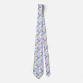 Retro 70s Stijl Bloem Patroon Pastel Kleuren Stropdas (Voorkant)