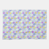 Retro 70s stijl bloem RPT patroon pastel kleuren Theedoek (Horizontaal)