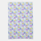 Retro 70s stijl bloem RPT patroon pastel kleuren Theedoek (Verticaal)