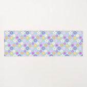 Retro 70s stijl bloem RPT patroon pastel kleuren Yogamat (Achterkant (horizontaal))