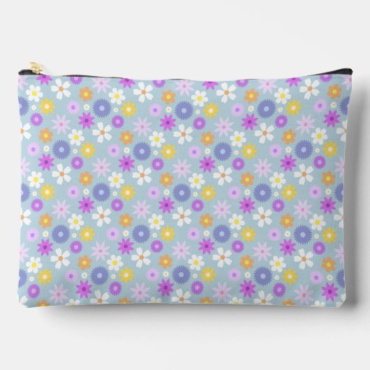Retro 70s Stijl Bloem SML Patroon Pastel Kleuren Etui (Voorkant)