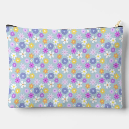 Retro 70s Stijl Bloem SML Patroon Pastel Kleuren Etui (Achterkant)