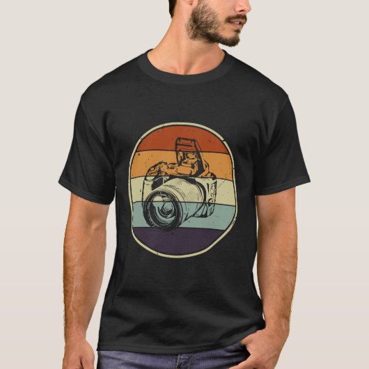 Retro 70s Stijl Camera Fotograaf Fotog T-shirt (Voorkant)