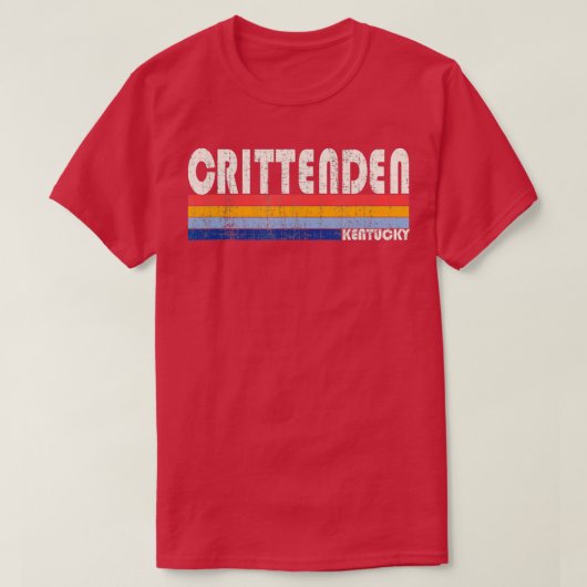 Retro  70s Stijl Crittenden Kentucky T-shirt (Design voorkant)