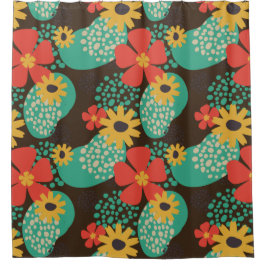 Retro 70s stijl Douchegordijn