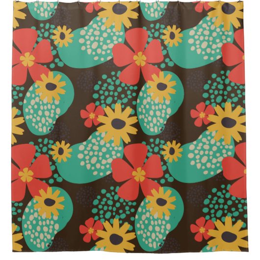 Retro 70s stijl Douchegordijn (Voorkant)