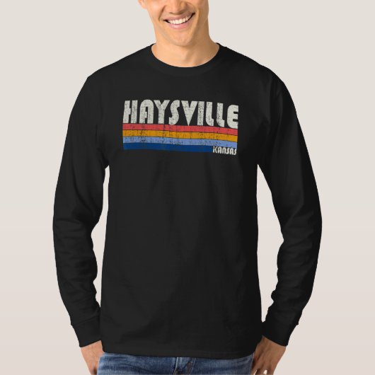 Retro  70s Stijl Haysville Kansas T-shirt (Voorkant)