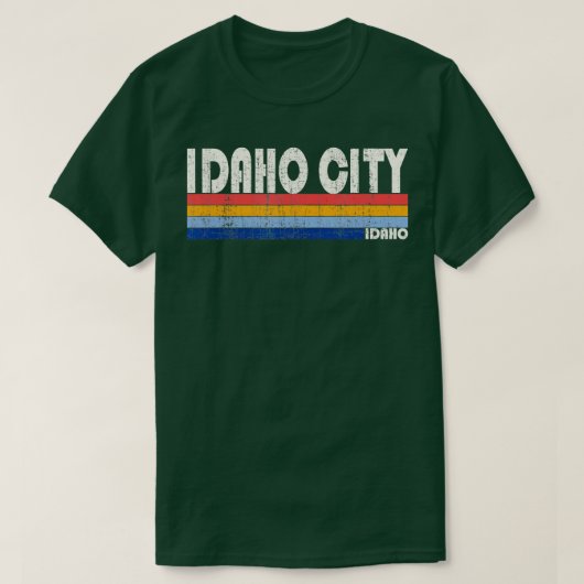 Retro  70s Stijl Idaho City ID 1 T-shirt (Design voorkant)
