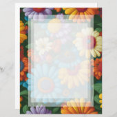 Retro 70s stijl kleurrijke madeliefjes (Voorkant / Achterkant)