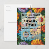 Retro 70s stijl kleurrijke madeliefjes briefkaart (Voorkant / Achterkant)