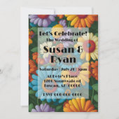 Retro 70s stijl kleurrijke madeliefjes kaart (Voorkant)