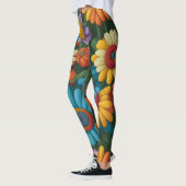 Retro 70s stijl kleurrijke madeliefjes leggings (Links)