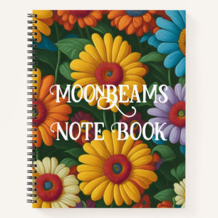 Retro 70s stijl kleurrijke madeliefjes notitieboek