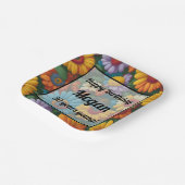 Retro 70s stijl kleurrijke madeliefjes papieren bordje (Gebogen)