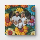 Retro 70s stijl kleurrijke madeliefjes personalise fotoplaat (Voorkant)