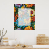 Retro 70s stijl kleurrijke madeliefjes poster (Keuken)